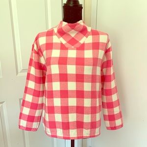 NWT Vineyard Vines Pink Buffalo Plaid Cowl Fleece